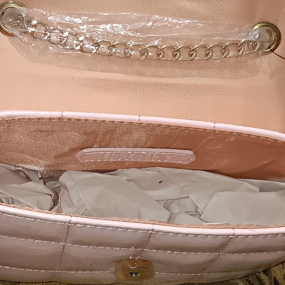 NWT F21 Light Pink Glossy Crossbody Bag - Picture 5 of 5